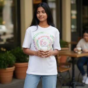 Valentino Loop Jersey T-Shirt Size M Made in Italy NWT